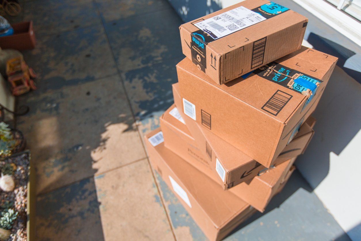 Amazon Prime Day boxes on doorstep