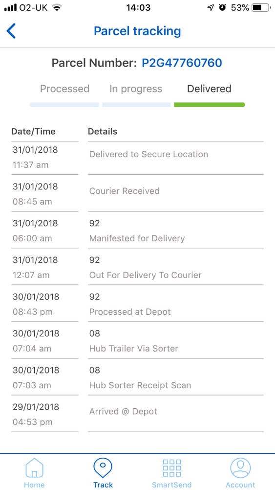 Parcel2go chat