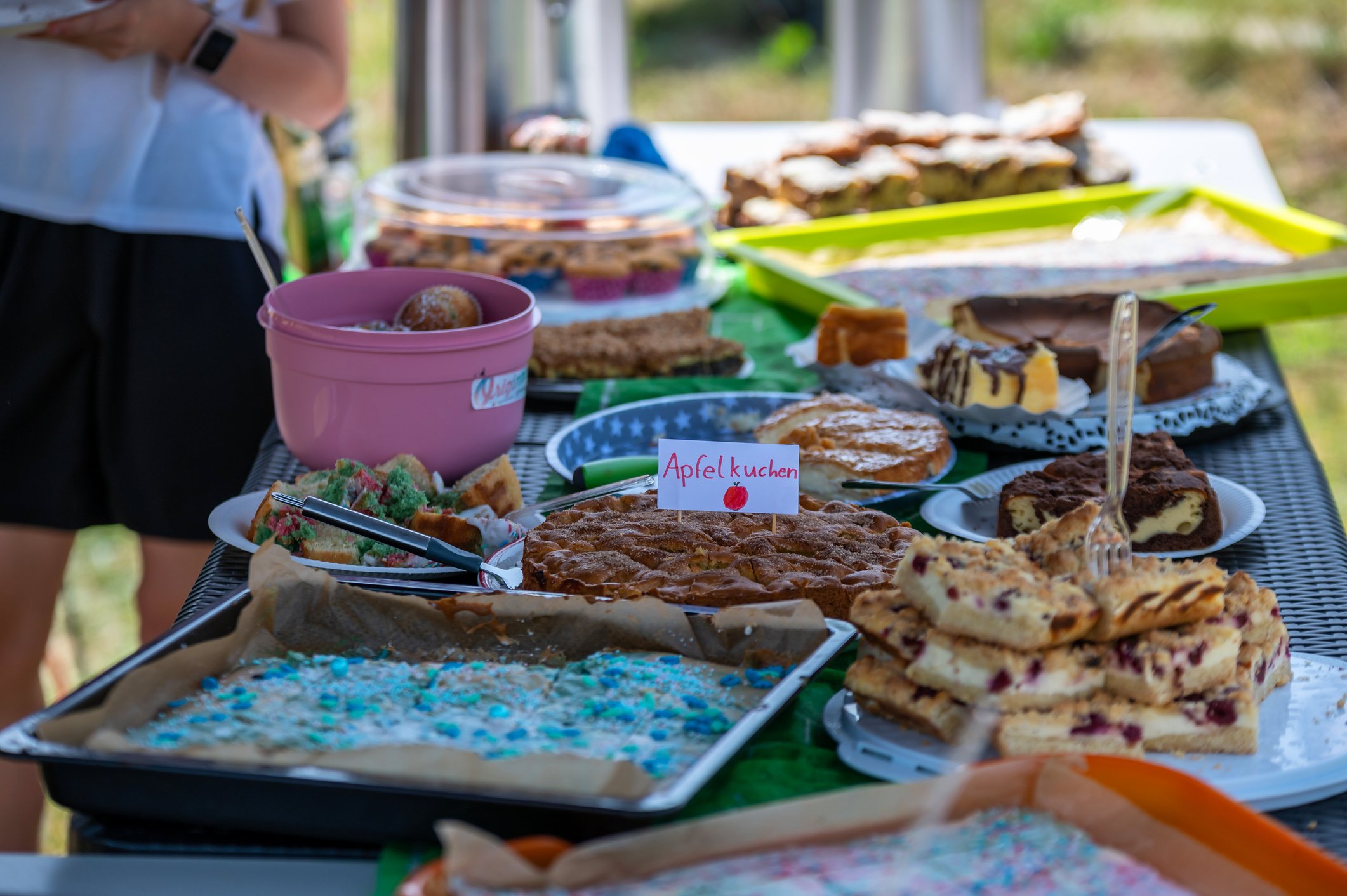 Variety of baked goods on table