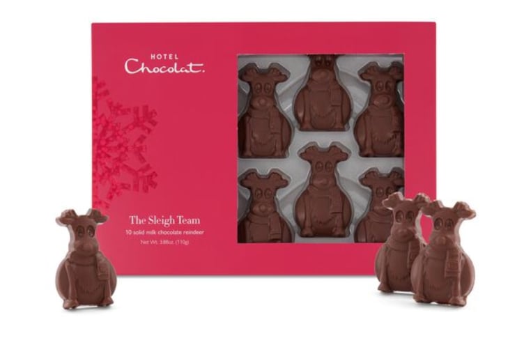 Box of reindeer-shaped chocolates