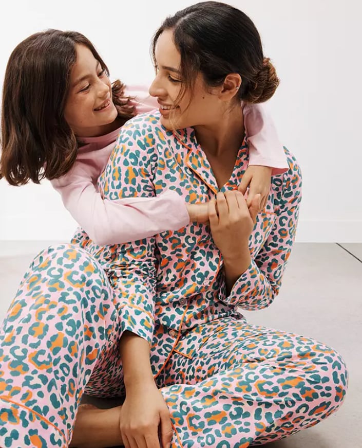 Woman in pyjamas with daughter