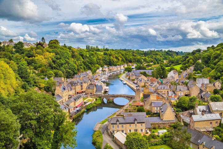 A scenic town in Brittany (pictured) - Parcel2Go allows you to book parcel delivery to anywhere in France from the UK.